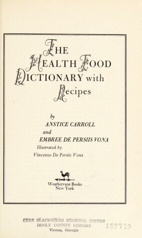 Book cover for Health Food Dictionary with Re