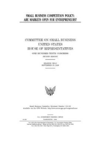 Cover of Small business competition policy