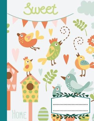 Book cover for Composition Notebook Wide Ruled Cute Bird Green Garden, Writer's Notebook for School / student / office / teacher