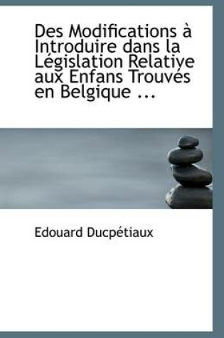 Cover of Des Modifications a Introduire Dans La Legislation Relative Aux Enfans Trouves En Belgique ...