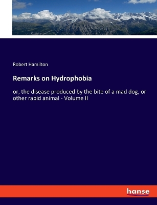 Book cover for Remarks on Hydrophobia