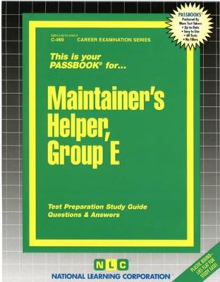 Book cover for Maintainer's Helper, Group E