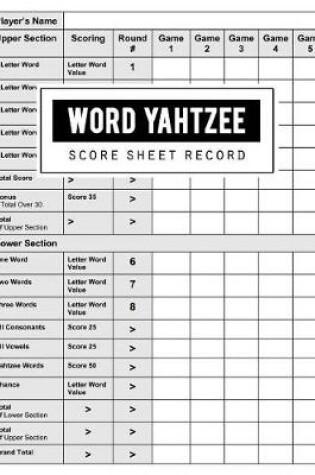 Cover of Word Yahtzee Score Record