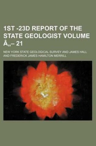 Cover of 1st -23d Report of the State Geologist Volume a - 21