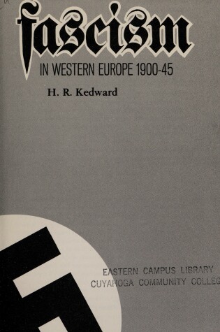 Cover of Fascism in Western Europe Nineteen Hundred to Nineteen Forty-five