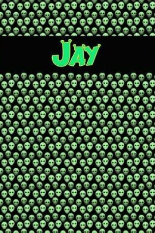 Cover of 120 Page Handwriting Practice Book with Green Alien Cover Jay