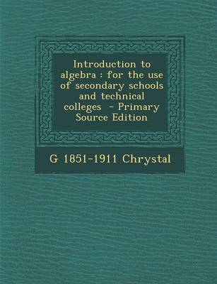 Book cover for Introduction to Algebra