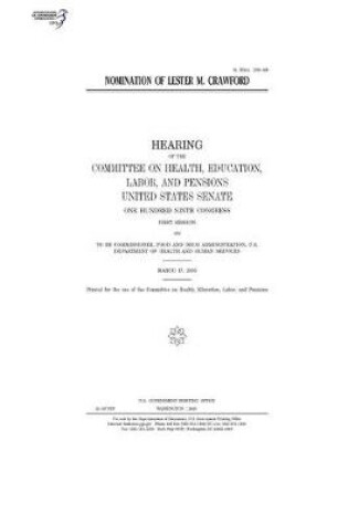 Cover of Nomination of Lester M. Crawford