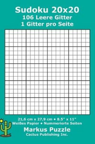 Cover of Sudoku 20x20 - 106 leere Gitter