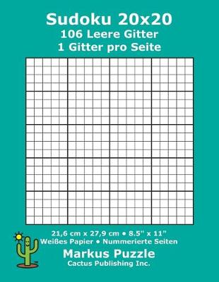 Book cover for Sudoku 20x20 - 106 leere Gitter