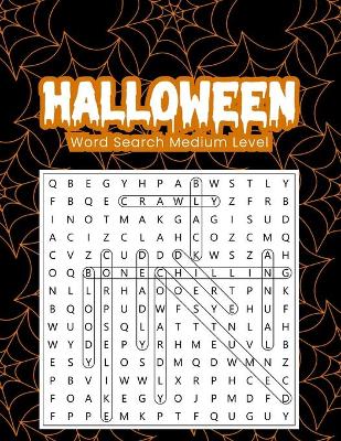 Book cover for Halloween Word Search Medium Level