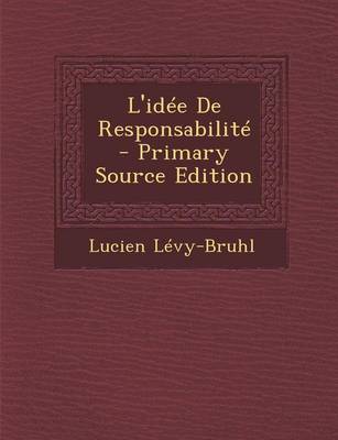 Book cover for L'Idee de Responsabilite