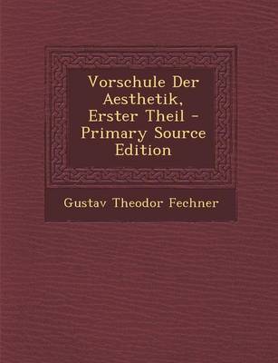 Book cover for Vorschule Der Aesthetik, Erster Theil