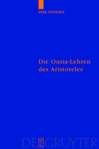 Cover of Die Ousia-Lehren des Aristoteles