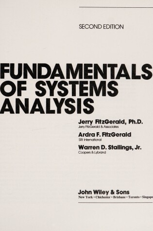 Cover of Fundamentals of Systems Analysis