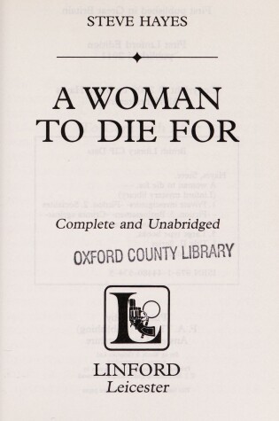 Cover of A Woman To Die For