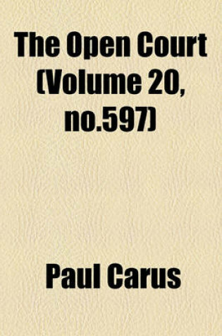 Cover of The Open Court (Volume 20, No.597)