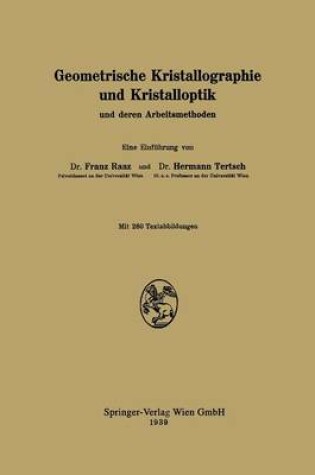 Cover of Geometrische Kristallographie und Kristalloptik