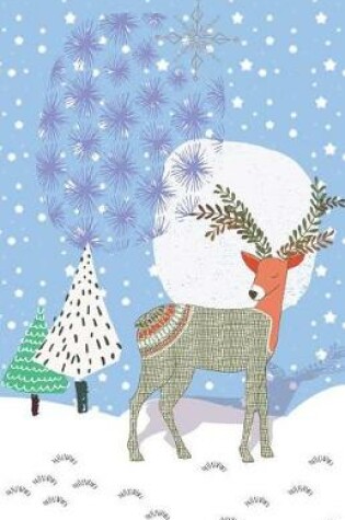 Cover of Journal Notebook Reindeer In Snow Scene