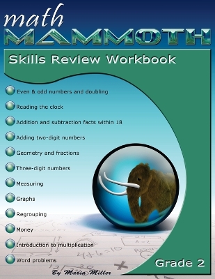 Book cover for Math Mammoth Grade 2 Skills Review Workbook