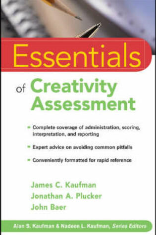 Cover of Essentials of Creativity Assessment