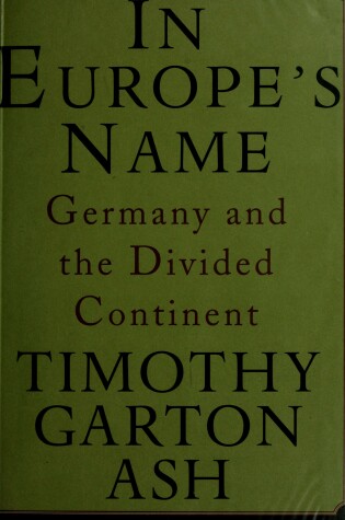 Cover of In Europe's Name