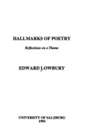 Cover of Hallmarks of Poetry