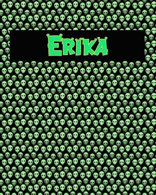 Book cover for 120 Page Handwriting Practice Book with Green Alien Cover Erika