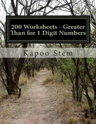 Book cover for 200 Worksheets - Greater Than for 1 Digit Numbers