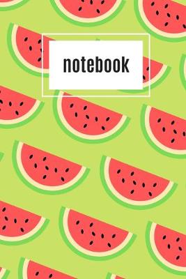 Book cover for Watermelon print green notebook