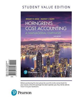 Book cover for Horngren's Cost Accounting