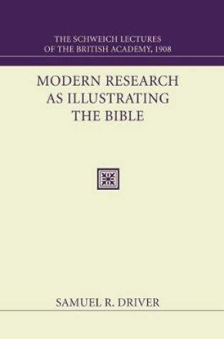 Cover of Modern Research as Illustrating the Bible