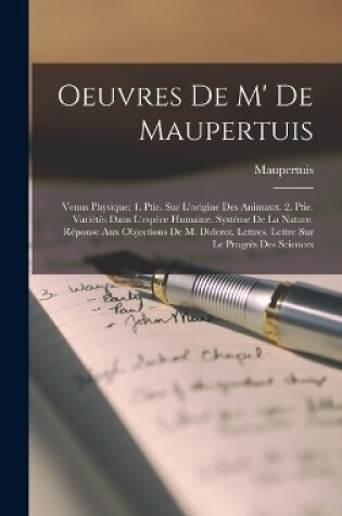 Cover of Oeuvres De M' De Maupertuis