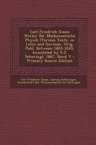 Cover of Carl Friedrich Gauss Werke