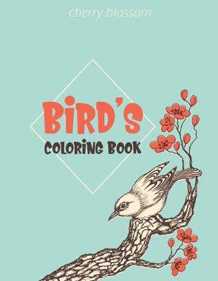 Book cover for Cherry Blossom Birds Coloring Book