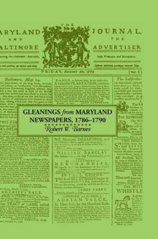 Cover of Gleanings from Maryland Newspapers 1786-90