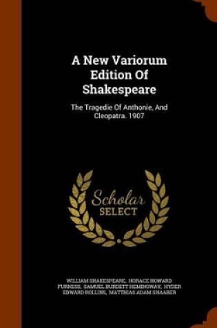 Cover of A New Variorum Edition of Shakespeare