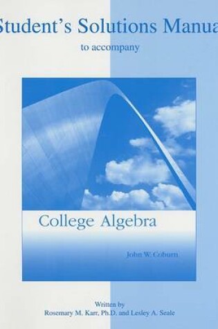 Cover of Student Solutions Manual to Accompany College Algebra