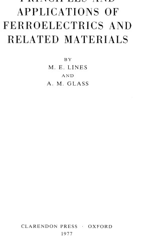 Cover of Principles and Applications of Ferroelectrics and Related Materials