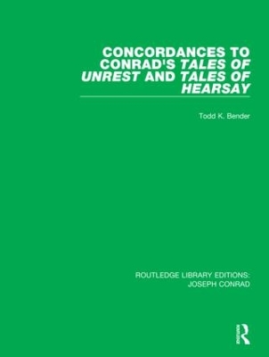 Cover of Concordances to Conrad's Tales of Unrest and Tales of Hearsay