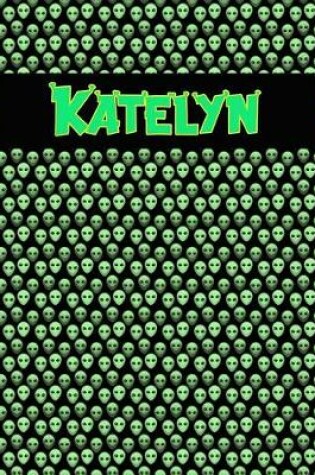 Cover of 120 Page Handwriting Practice Book with Green Alien Cover Katelyn