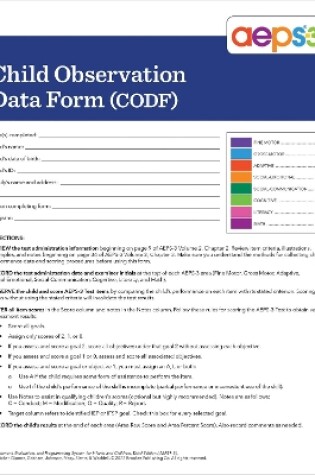 Cover of Assessment, Evaluation, and Programming System for Infants and Children (AEPS (R)-3)