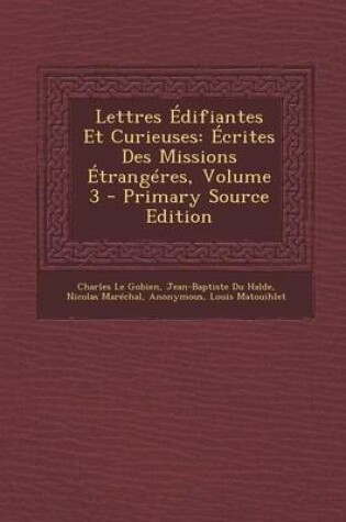 Cover of Lettres Edifiantes Et Curieuses