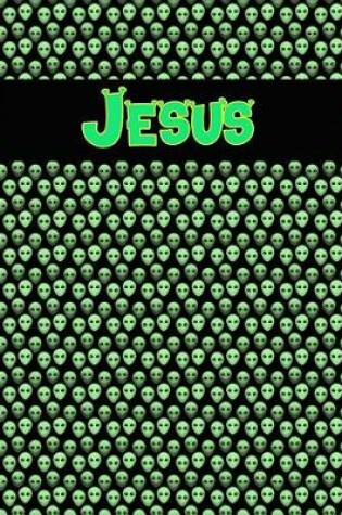 Cover of 120 Page Handwriting Practice Book with Green Alien Cover Jesus