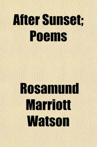 Cover of After Sunset; Poems