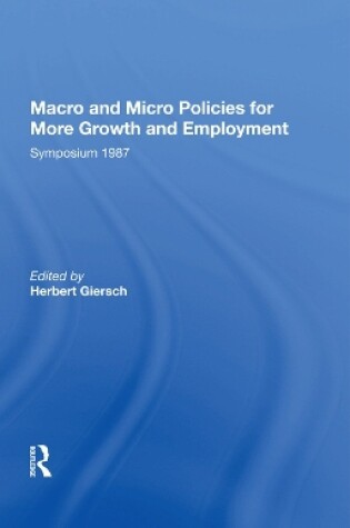 Cover of Macro And Micro Policies For More Growth And Employment