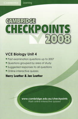 Book cover for Cambridge Checkpoints VCE Biology Unit 4 2008