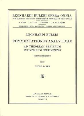 Cover of Commentationes analyticae ad theoriam serierum infinitarum pertinentes 3rd part, 1st section