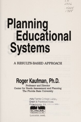 Cover of Planning Educational Systems