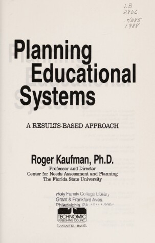 Book cover for Planning Educational Systems
